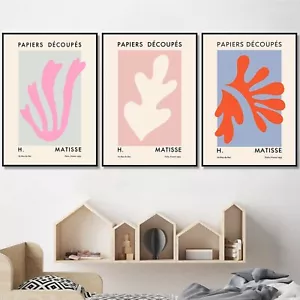 Henri Matisse Wall Art Abstract Plants Canvas Painting Prints Pink Leaves Can... - Picture 1 of 6