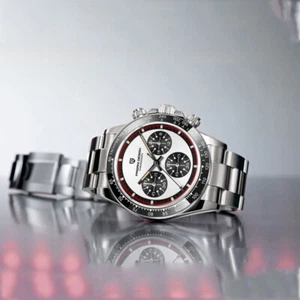 40mm PAGANI DESIGN White dial full Chronograph Men's VK63 Quartz Wrist Watch - Picture 1 of 13