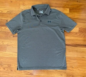 Under Armour Men's HeatGear Elevated Heather Stripes Polo 1242758 Green - Large - Picture 1 of 7