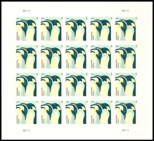 US 4989a Penguins additional ounce imperf NDC sheet 20 MNH 2015 - Picture 1 of 1