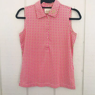 Womens EP Pro Tour Tech  Geometric Print Sleeveless Top Golf Polo XS/TP - Image 1 of 4