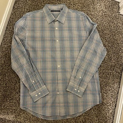 Perry Ellis Shirt Adult XL Blue & Red Button Up Long Sleeve Shirt - Image 1 of 3