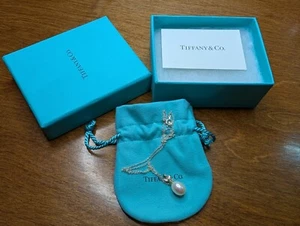 Genuine Tiffany & Co. Paloma Picasso Sterling & Pearl Olive Leaf 8” Necklace wit - Picture 1 of 17