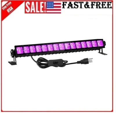 Barra de luz LED negra 36W, luz de inundación premium con enchufe + interruptor + cable de 5 pies para fiesta Foto 1 de 4