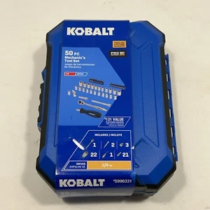 Kobalt 50 Piece standard SAE and Metric Polished Chrome Mechanic Tool Set - Picture 1 of 7