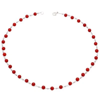 Collana Collier IN Vera Corallo, Rosso, di Corallo Halscollier Donna - Immagine 1 di 4