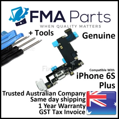 iPhone 6S PLUS OEM Dock Connector Port Microphone White Flex Cable Headphone - Image 1 of 4