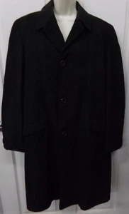 Men's Sz L Vintage Rock Knit Charcoal Gray Long Wool? Overcoat ~ Excellent Cond  - Picture 1 of 3