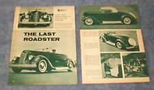 1936 Ford Roadster Custom Vintage Article "The Last Roadster"