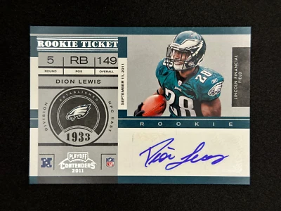 2011 Playoff Contenders Rookie Ticket Auto #130 Dion Lewis RC Philadelphia Eagle - Image 1 of 2