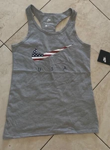 Nike Girls Youth USA Flag Swoosh Cotton Tank Top Size M AR4060-063 NWT - Picture 1 of 1