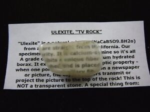 (r33-43) 1-5/8" pierre d'ulexite minérale TV roche bore, CA d'un spécimen de mine de borax
