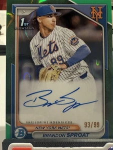 Bowman Draft Brandon Sproat Green Lava 2024 automático/99 | Nueva llamada | Mets - Imagen 1 de 10