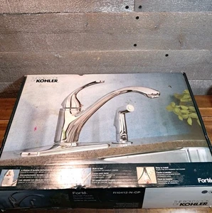 KOHLER Forte Single-Handle Kitchen Faucet with Side Sprayer in Polished CHROME - Picture 1 of 4
