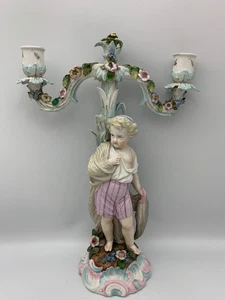 Antique Dresden Johanssen Roth Meisen Porcelain Candle Stick Candelabra c1870 AF - Picture 1 of 24