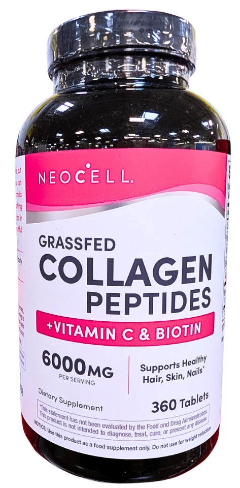 NeoCell травянистые пептиды коллагена + витамин С и биотин таблетки 360 карат срок годности 05/28 - Изображение 1 из 3