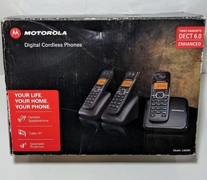 Motorola L603M Digital Cordless Phones 3 Handsets Phone Set DECT 6.0 Enhanced - Picture 1 of 6