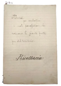 Ricettario manoscritto illustrato parassiti piante fruttifere 1920 c.a. - Imagen 1 de 7