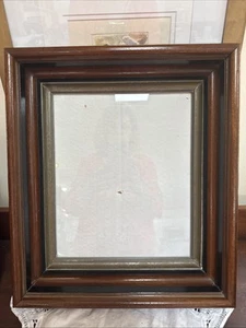 Antique Victorian Deep Well Walnut Wood Picture Frame For 10" x 12" Art Photo - Picture 1 of 10
