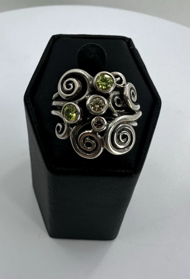 Anillo de piedras preciosas Pandora 925 vientos de otoño talla 8 Foto 1 de 4