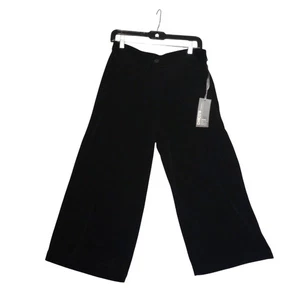 Chicos Travelers Modern Black Wide-Leg Ankle Pants Sz 1.5 Button Waist Zip - Picture 1 of 6