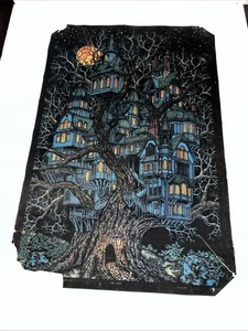 1970's Very Rare Tree House Blacklight poster, Wester Grapgics, Vgt. Org. Worn - Picture 1 of 23