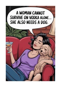 Pet lover I love Vodka and my Dog A4 mounted poster choice of frame - Imagen 1 de 4