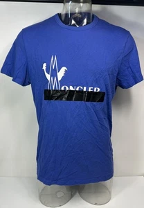 Moncler Men's Blue T-Shirt Logo Size XL - Picture 1 of 10