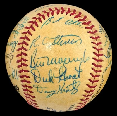1960 Pittsburgh Pirates World Series Champs Team Signed Baseball 23 Sigs Beckett - Image 1 of 4