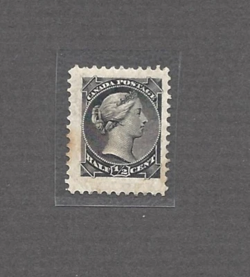 Canada Stamp #34, 1/2 Cent Black Small Queen, Jumbo, MH, F/VF, CV +/- $20 - Image 1 of 2