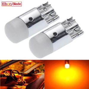 2X T10 LED W5W AMBER ORANGE SIDE WEDGE BULB CAR 3030 1SMD INDICATOR GLOBE LIGHTS - Picture 1 of 6