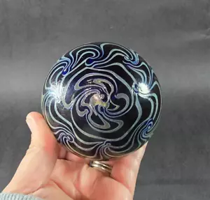 Lundberg Studios Iridescent Art Glass Paperweight Vintage Signed 3.5 inch - Picture 1 of 12