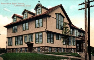 Postal antigua de la escuela Brunswick Greenwich Connecticut - Imagen 1 de 3