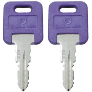 1 Pair (2 keys) Global Link OEM Precut PURPLE Keys RV Trailer Camper Keys G301 - Picture 1 of 1
