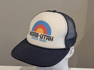 Moab Utah Snapback Mesh Trucker Hat White/Navy Blue Circa 1902 Ouray Foam - Picture 1 of 12