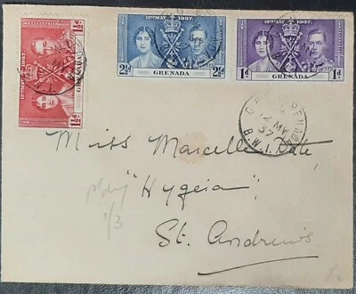 (GRD-202) GRENADA 1937 KGVI Coronation set on printed First Day Cover - Image 1 of 2
