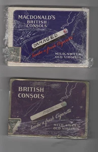 MACDONALD BRITISH CONSOLAS planas cincuenta paquetes 3 diferentes vintage VACÍO DE CIGARRILLOS - Imagen 1 de 3