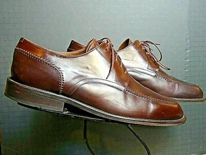 Men's Brass Boot Chocolate Brown Leather Split-Toe Dress Oxford Sz. 11D - Picture 1 of 11