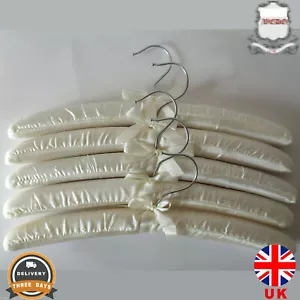 Luxury Ivory Satin Padded Coat Hanger Dress Skirt Coat Bridal Wedding UK Brand - Picture 1 of 3