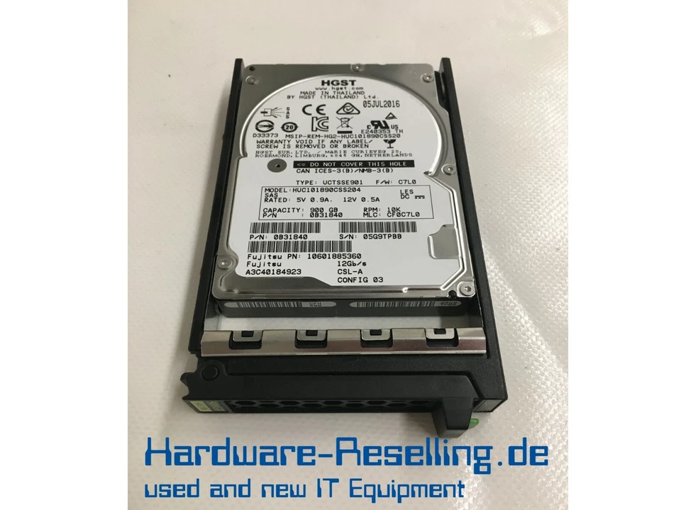 Fujitsu 900GB 10K SAS 2,5" 12G HUC101890CSS204 A3C40184923 10601885360 0B31840 - Bild 1 von 1