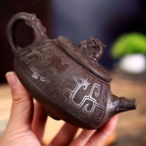 260ml China yixing zisha clay tea pot handmade carved dragon design shipiao pot - Picture 1 of 12