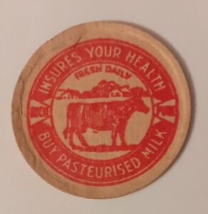 circa 1950's / 1960's Card Advertising Milk Bottle Top Cap - Pasteurised Milk (R