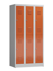 Spind Kleiderspind 3 Abteile 6 Fcher 1800 x 900 x 500 mm, lichtgrau/feuerrot