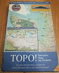 TOPO! Pacific Northwest Olympic Peninsula Puget Sound Seattle Data Maps WIN PC - Picture 1 of 10
