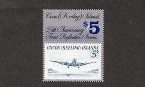 COCOS(KEELING)ISLANDS AVIATION $5 ON 65C SURCHARGE SCARCE MNH 1990 - Picture 1 of 1