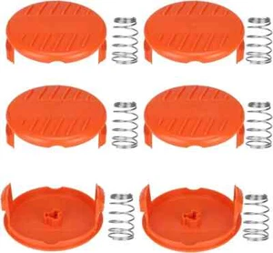 BLACK & DECKER OEM [6 PK] TRIMMER REPLACEMENT RC-100-P SPOOL COVER & SPRING - Picture 1 of 6