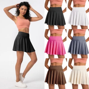 Women High Waist Flowy Basic Versatile Stretchy Flared Casual Pleated Skirts - Picture 1 of 44