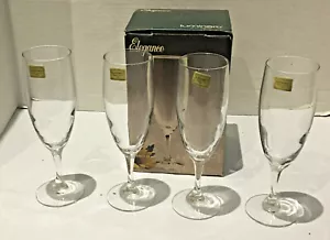 VINTAGE Cristal D'Arques-Durand Champagne Flutes ELEGANCE 4-Piece Set - Picture 1 of 3