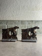 Vintage Cast Hunting Dogs Book Ends Great Addition To Your Bookshelves