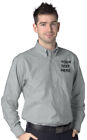 CUSTOM EMBROIDERED DELUXE LONG SLEEVE OXFORD SHIRT, SILVER GREY, SIZE S-4XL